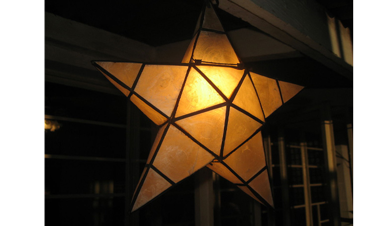 Shell Star lantern made in Capiz, Philippines